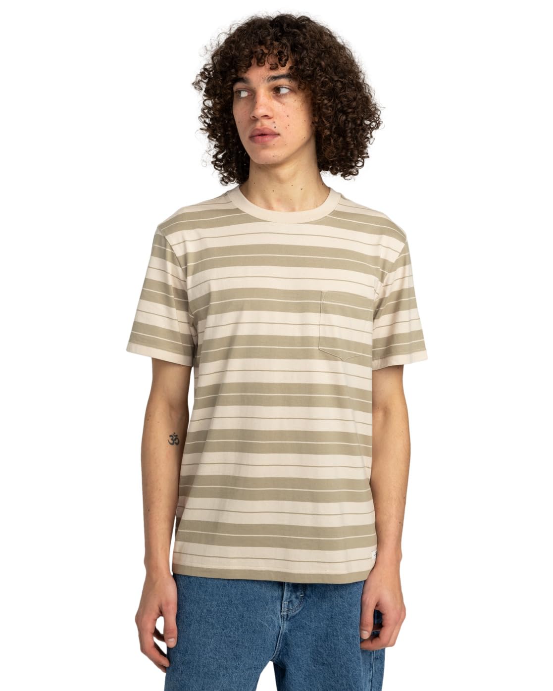 Element Icon Label Pocket - Short Sleeve T-Shirt - Men - Beige.