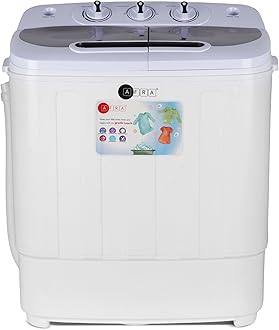 AFRA Twin Tub Baby Washing Machine, 3.6kg Capacity, 220-240V, 50-60Hz, Non-Slip Foot Pad, Elution Separation, Compact Size, Spin and Dry, AF-3624BWTT, 1 Year Warranty.