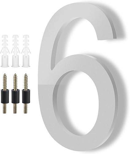Miniatura 73 de DEWEL Números flotantes de casa grandes de 8 pulgadas para exteriores, decoración de números de dirección de casa modernos negros para señalización