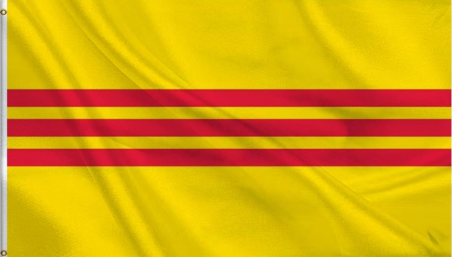 South Vietnam Flags 5x8FT,Heavy Duty 100D Polyester,Vivid Colors,South Vietnamese Flags with 2 Brass Grommets for Indoor Outdoor. (5x8)