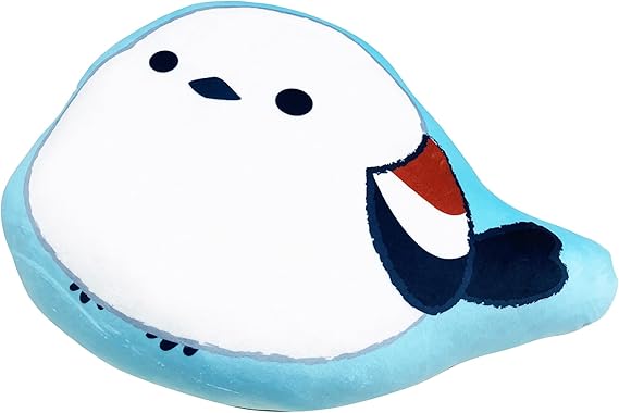 モリピロ ふくふくシマエナガ もちもち 抱き枕 クッション 斜め ブルー 約 40 x 30 cm 公式 キャラクター グッズ ダイカット 枕 だきまくら 腰枕 ぬいぐるみ マスコット かわいい