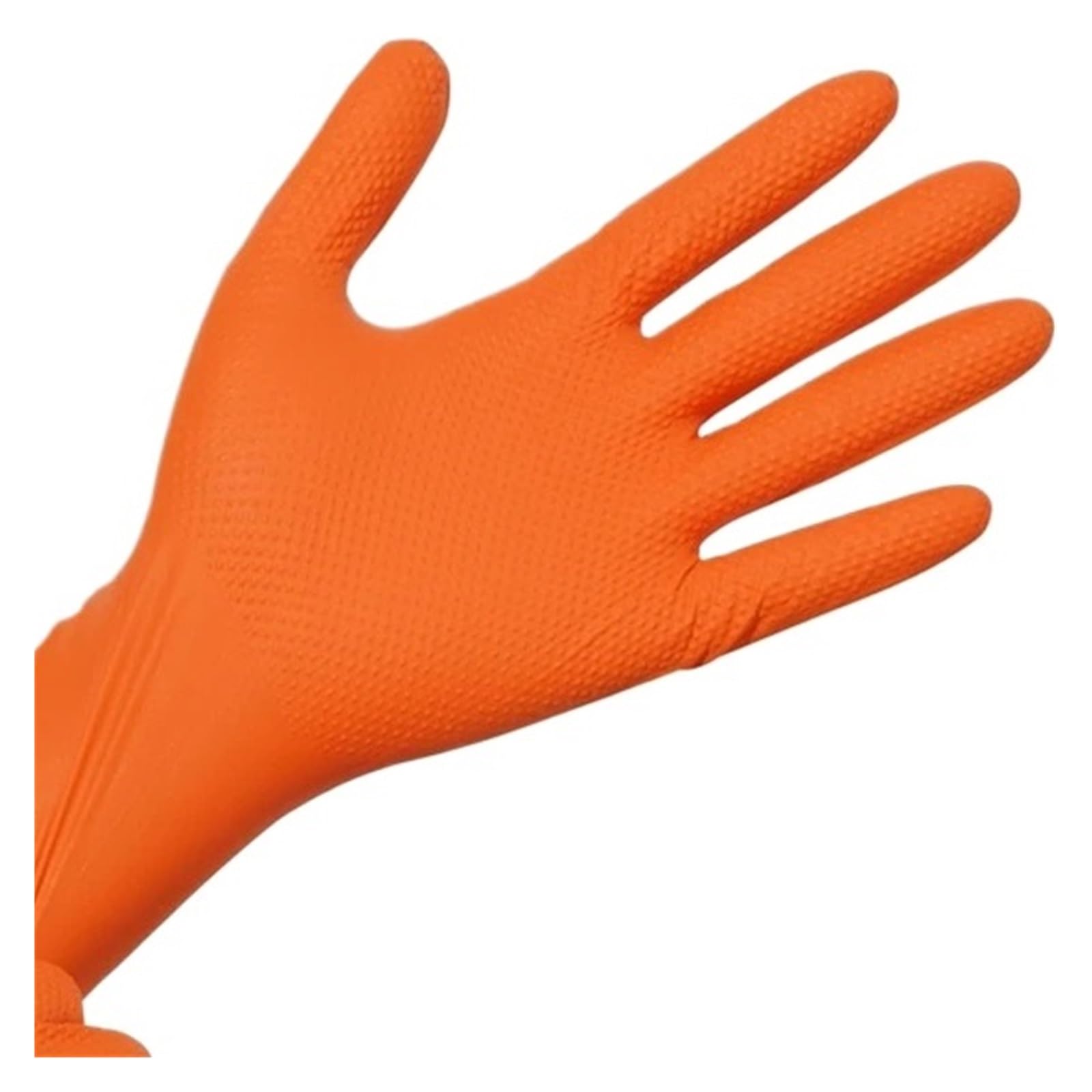 50/30 Szt. Przemysłowe Pomarańczowe Rękawiczki Nitrylowe Jednorazowe O Grubości 8 Mil Tekstura Diamentowa Heavy Duty Tatuaż Mechanik Bezpieczeństwa(Diamond Orange 30PCS,M)