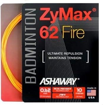 Ashaway ZyMax 62 Fire Badminton String Set-Fire Orange