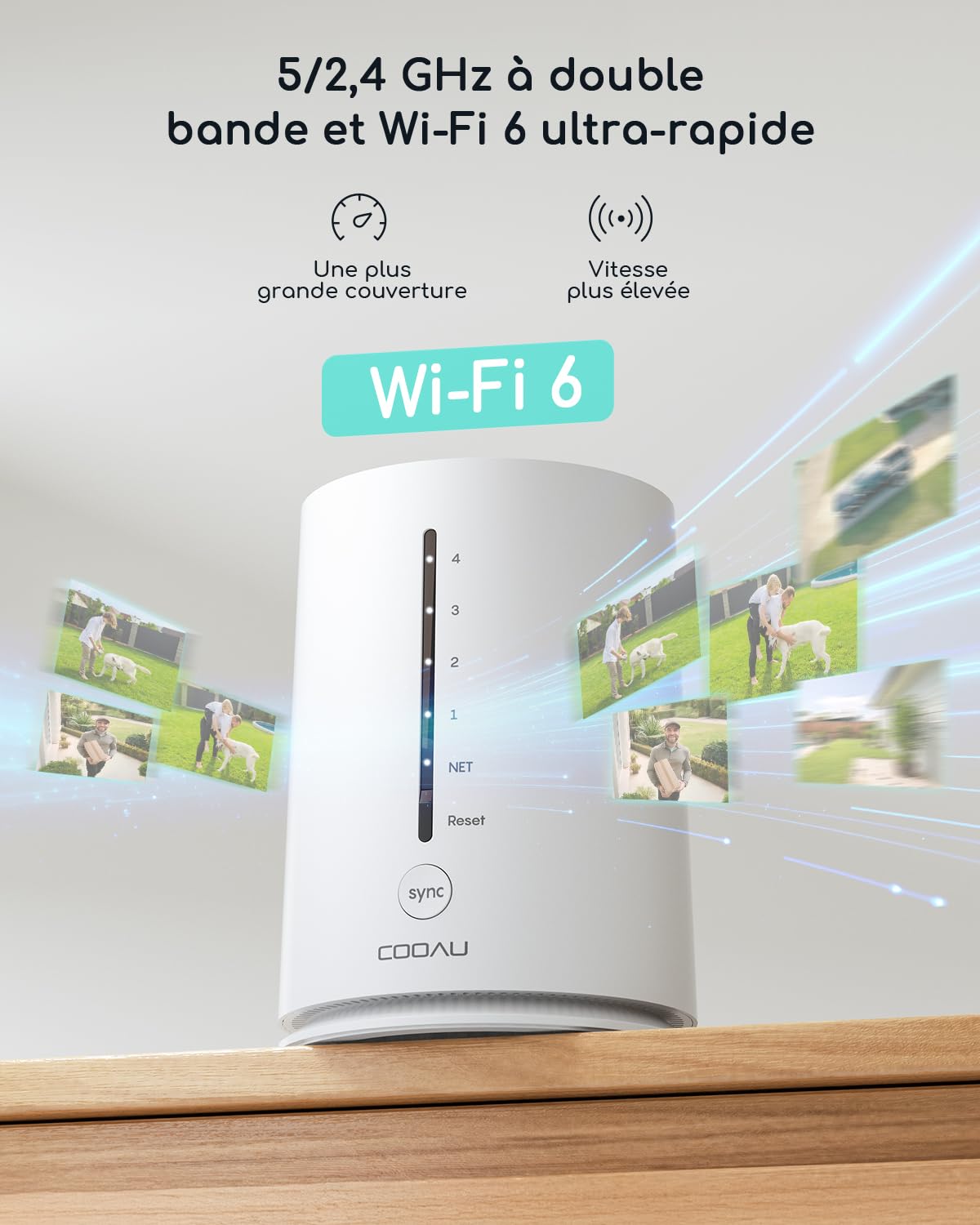 COOAU 4MP Camera Surveillance WiFi exterieure sans Fil - 365 Jours avec Panneau Solaire - Base + 2 Caméras - 2.5K | 64 Go Stockage Local | 360° Panoramique | 4 LED | Cryptage des données