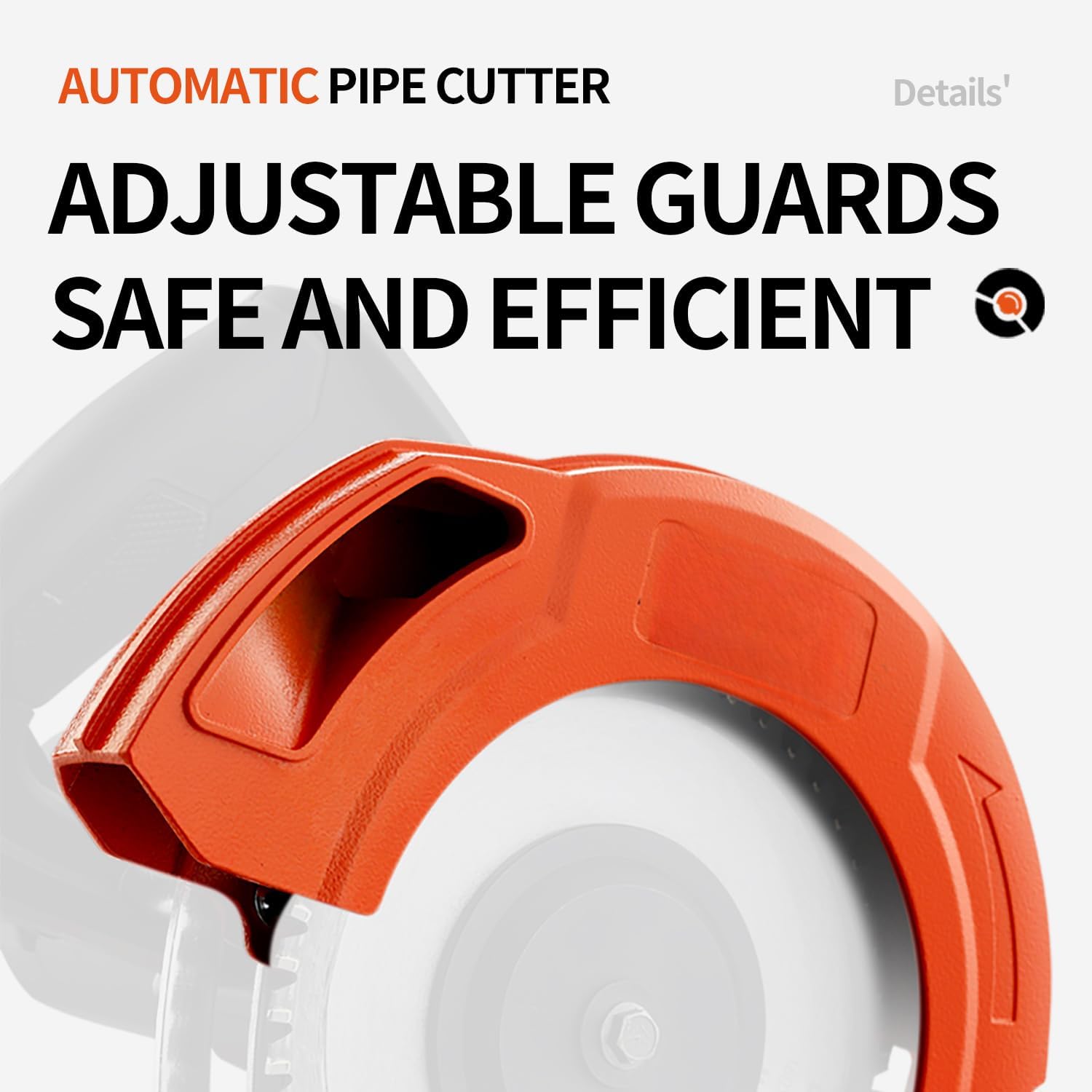 Electric Automatic Pipe Cutting Machine, Precise Fast Pipe Cutter for 40-250MM(1.57-9.84IN) Diameter Pipe with Precision Rail Fixing, 93HRA&1500MPA Steel Blade, Adjustable Protective Cover