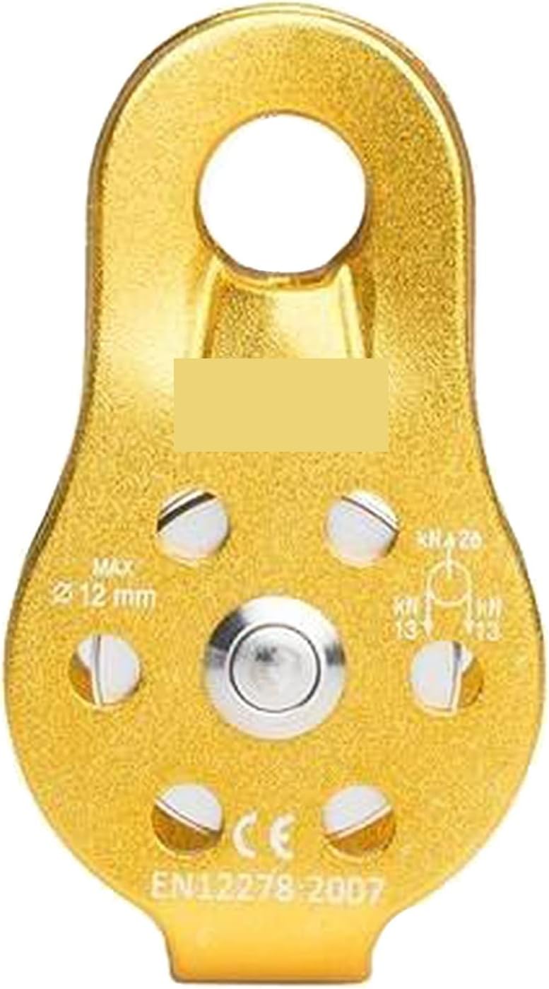 INLIMA Pulley Rock Climbing Pulley Fixed Sideplate Single Sheave Pulley Outdoor Survival Tool High Altitud Hauling Gear (Color : Yellow)