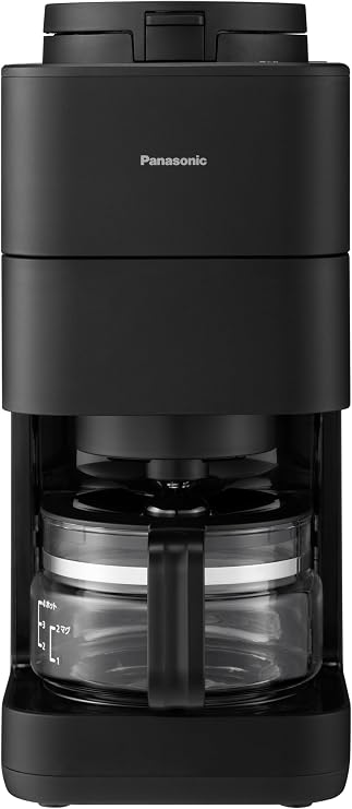 Panasonic NC-A58-K Coffee Maker, Fully Automatic with Mill, Boiling Water Purification Function, Equipped with Decafe Bean Course, Black