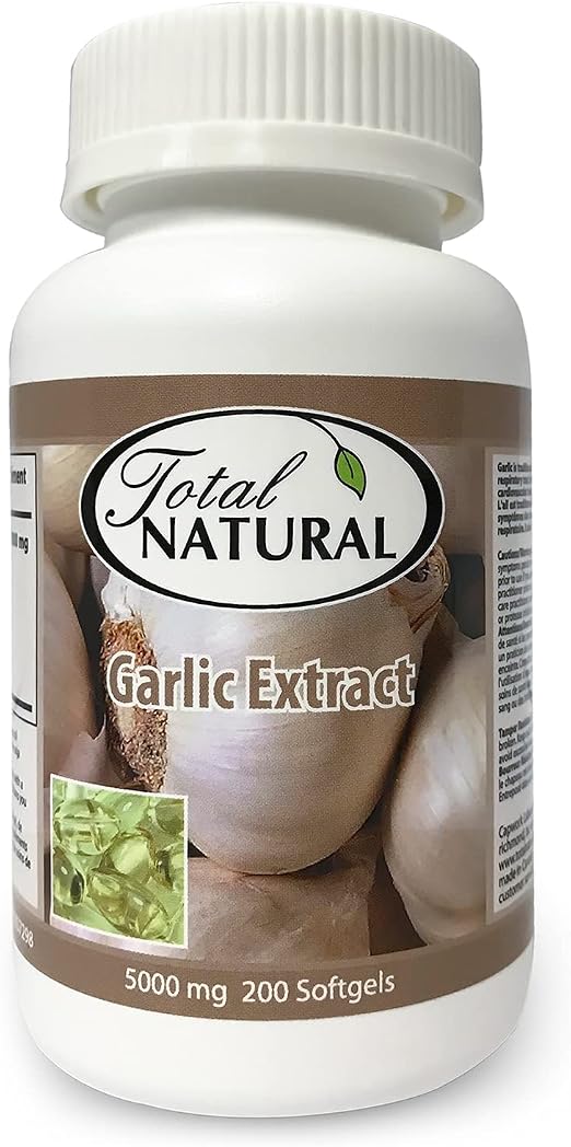 Garlic Extract 5000mg 200 Count Bottle of Softgels [1 bottle] by Total