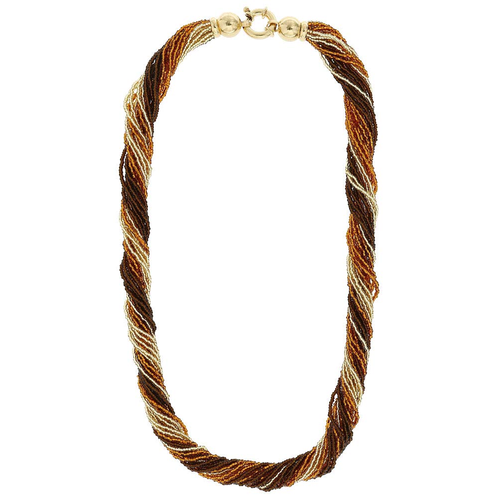 Venetiaurum - Collana Multifili Torchon per Donna in Vetro e Argento 925 - Gioiello Made In Italy Certificato