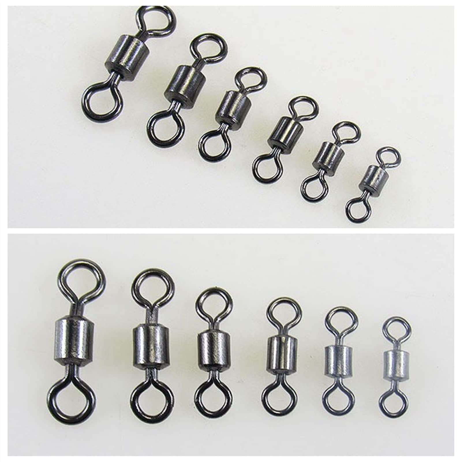 100 Stück Hochgeschwindigkeits-Rotationsstecker mit acht Ringen Angelfasswirbel aus Edelstahl Angelwettbewerb Ausrüstung Wirbelgerät für Hakenfischen 2-130kg (Size : 1#)