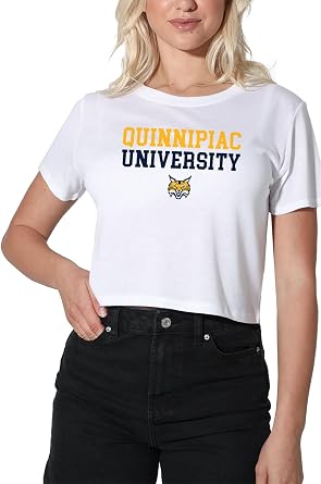 Campus Lab Quinnipiac University Stacked Womens Apparel Crop Top T-Shirt