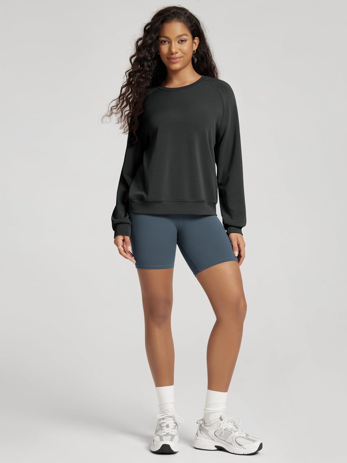 ODODOS Modal Soft Raglan Long Sleeves Sweatshirts for Women Oversized Crew Neck Pullover Tops - Image 4