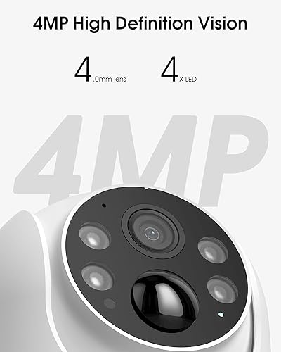 Miniatura 3 de Cámaras de seguridad solares inalámbricas para exteriores, cámara exterior alimentada por batería de 4MP 360, visión nocturna con foco, audio de 2