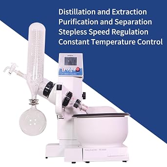 Labrotary Mini Rotary Evaporator 3L,Distillation Small Capacity Rotary Evaporator,200 RPM Rotation Speed,Host Automatic Lifting and Temperature Intelligent Digital Display(RE-3000A)