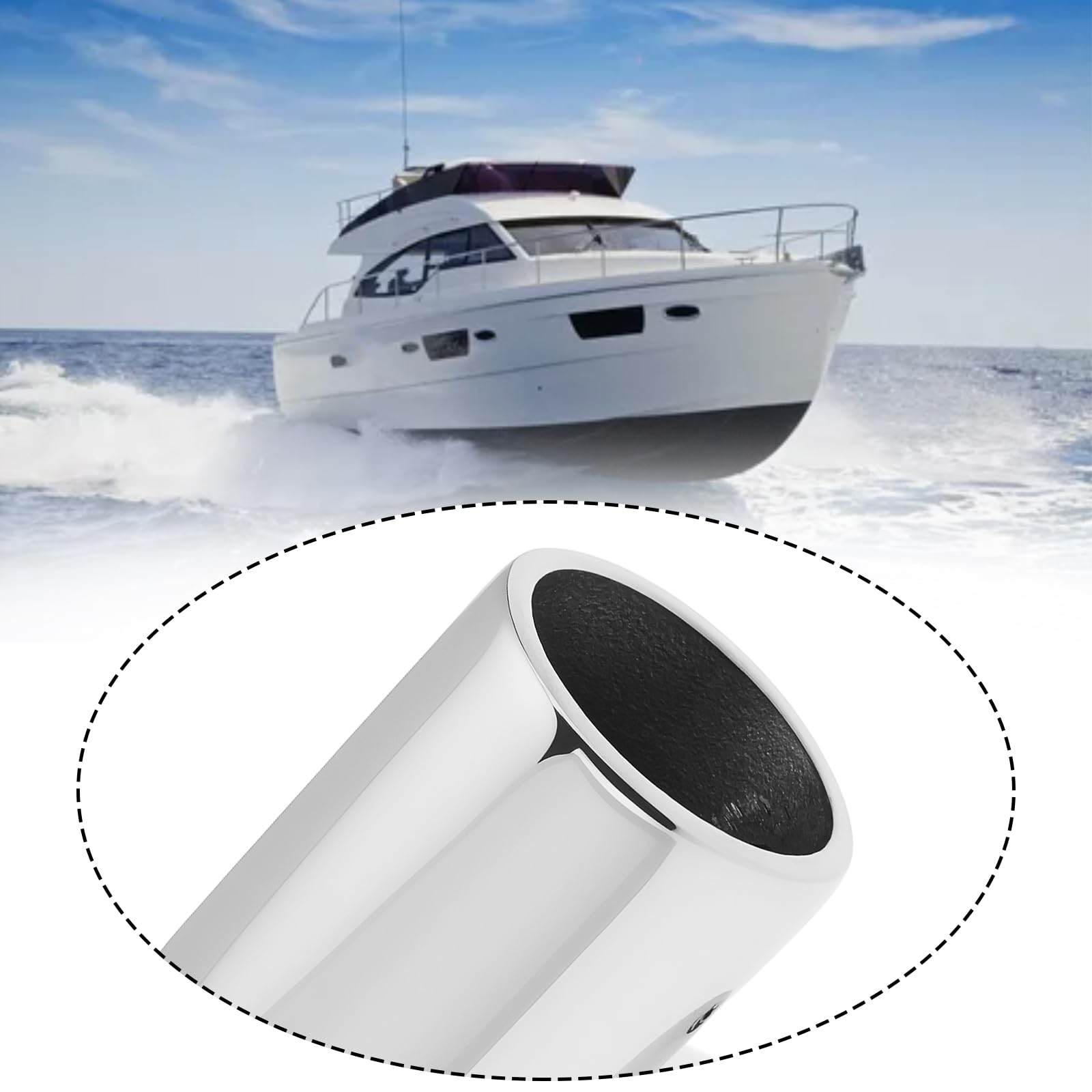 Lot de 2 Mains Courantes en Acier Inoxydable 316 pour Bateaux Et Yachts Coude à 90°
