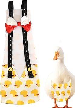 Manolyee Duck Diapers | Reusable Duck Diaper,Reusable Duck Diapers with Bow Ties, Washable Printed Fabric Pet Poultry Nappies Supplies