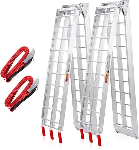 VENDAV Rampas de carga plegables de aluminio para cuatrimotos, capacidad de 1500 libras, 7.5 pies, 2 rampas portátiles ligeras para camiones, rampas