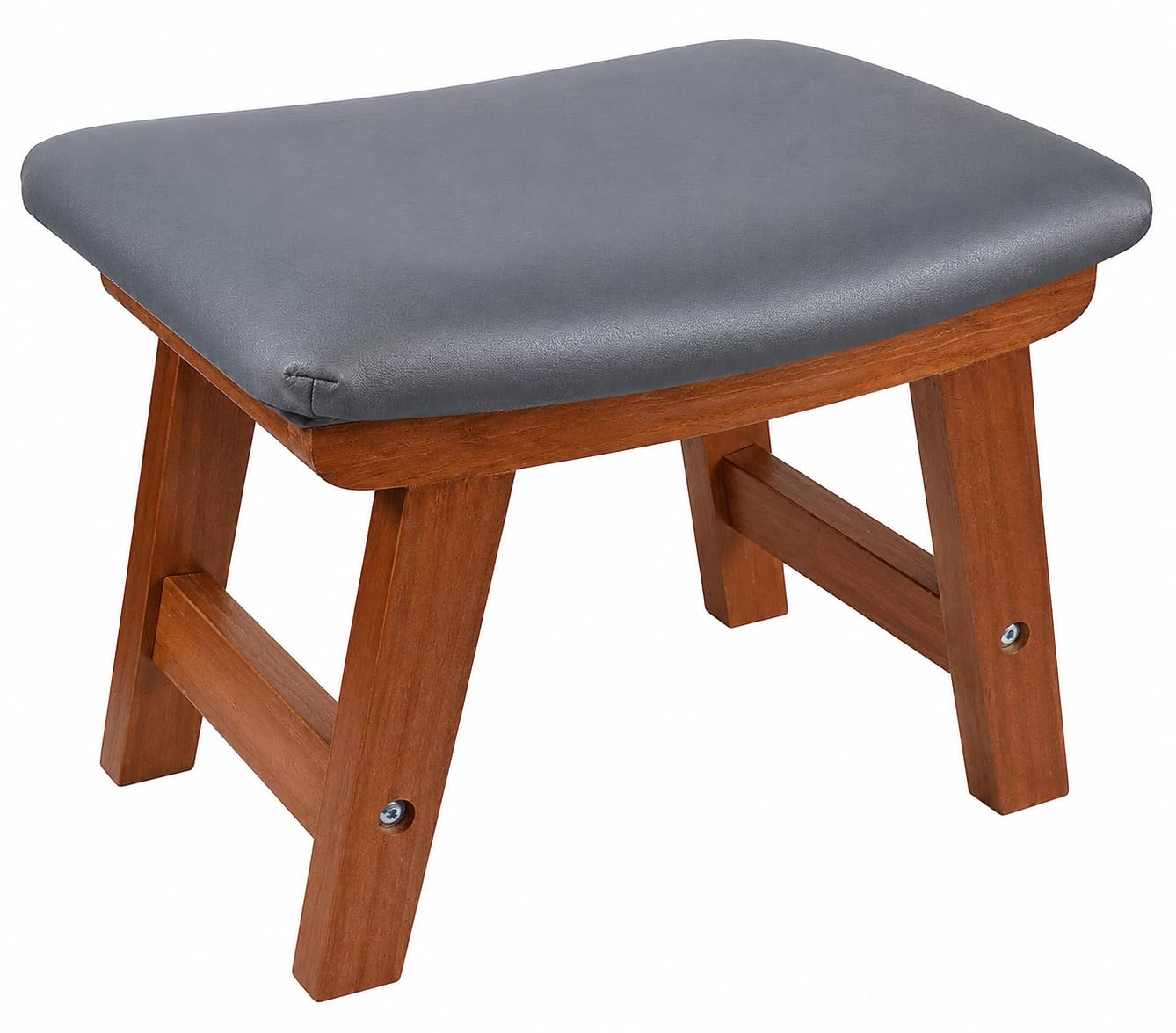 Wooden Footrest with Soft Cushion – Ergonomic Foot Stool for Under Desk, Home & Office Use | Sheesham Wood Padded Footrest for Leg Support, Living Room, Bedroom & Study (Grey Cushion)-image-16