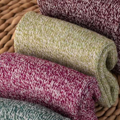 Image of Wool Socks 5 Pairs Thickened Warm Winter Socks Cozy Gifts for Women Christmas Warmth Socks