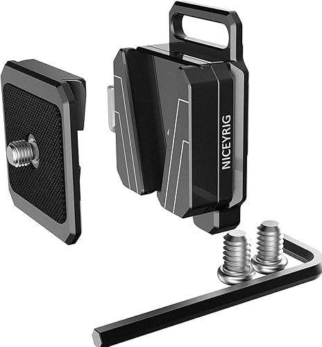 NICEYRIG Placa base de liberación rápida con kit de ensamblaje V-Lock, para Arca estándar multiusos placa base de cámara aplicable para batería de