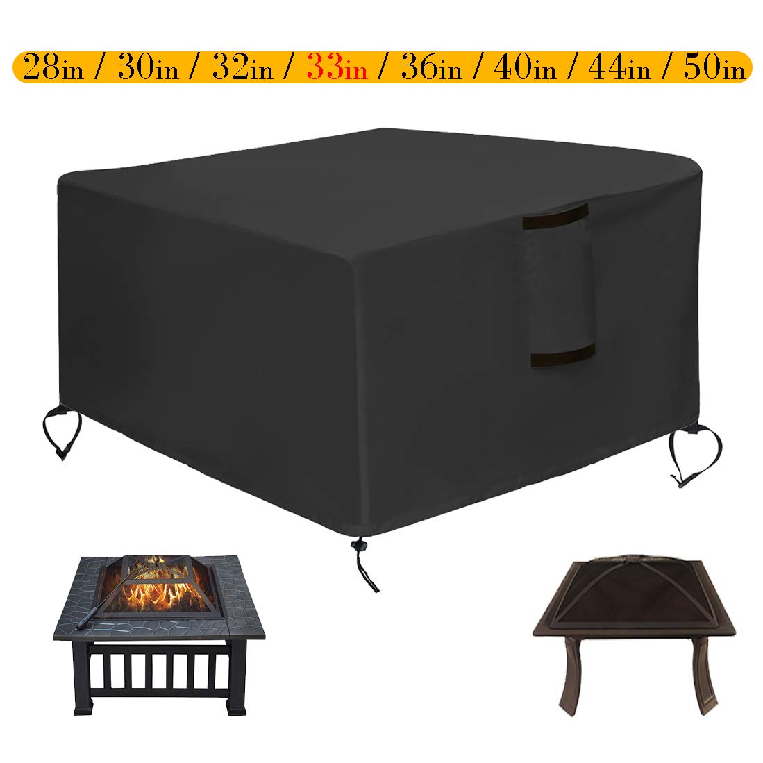 Saking Fire Pit Cover,32 Inch Square Firepit Covers Outdoor Gas Fireplace Fire Table Cover Fits for 28-32 Inch Propane Fire Pit Table – 32 x 32 x 24 Inches