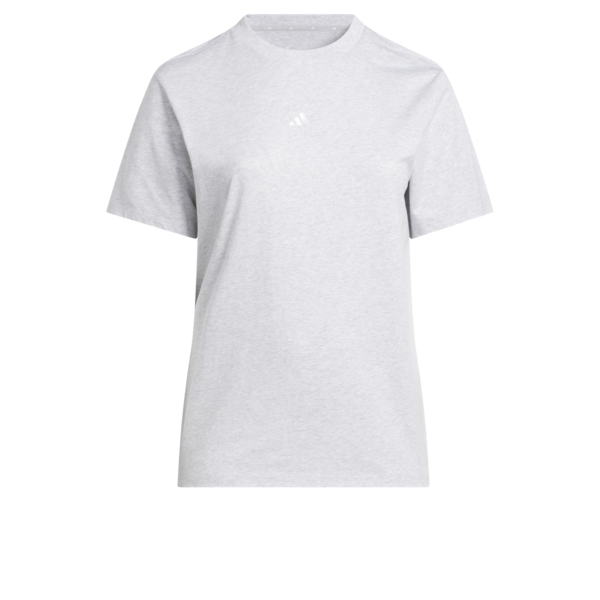 adidas Women's Essentials Small Logo Shirt, Light Grey Heather, XL Plus