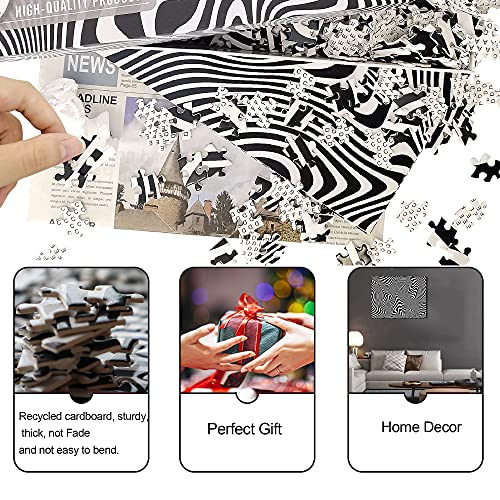 JMbeauuuty Puzzle 1000 Teile Schwarz Puzzle Erwachsene Zebramuster Schwieriges Schwer Puzzle für Erwachsene und Kinder… – Bild 4