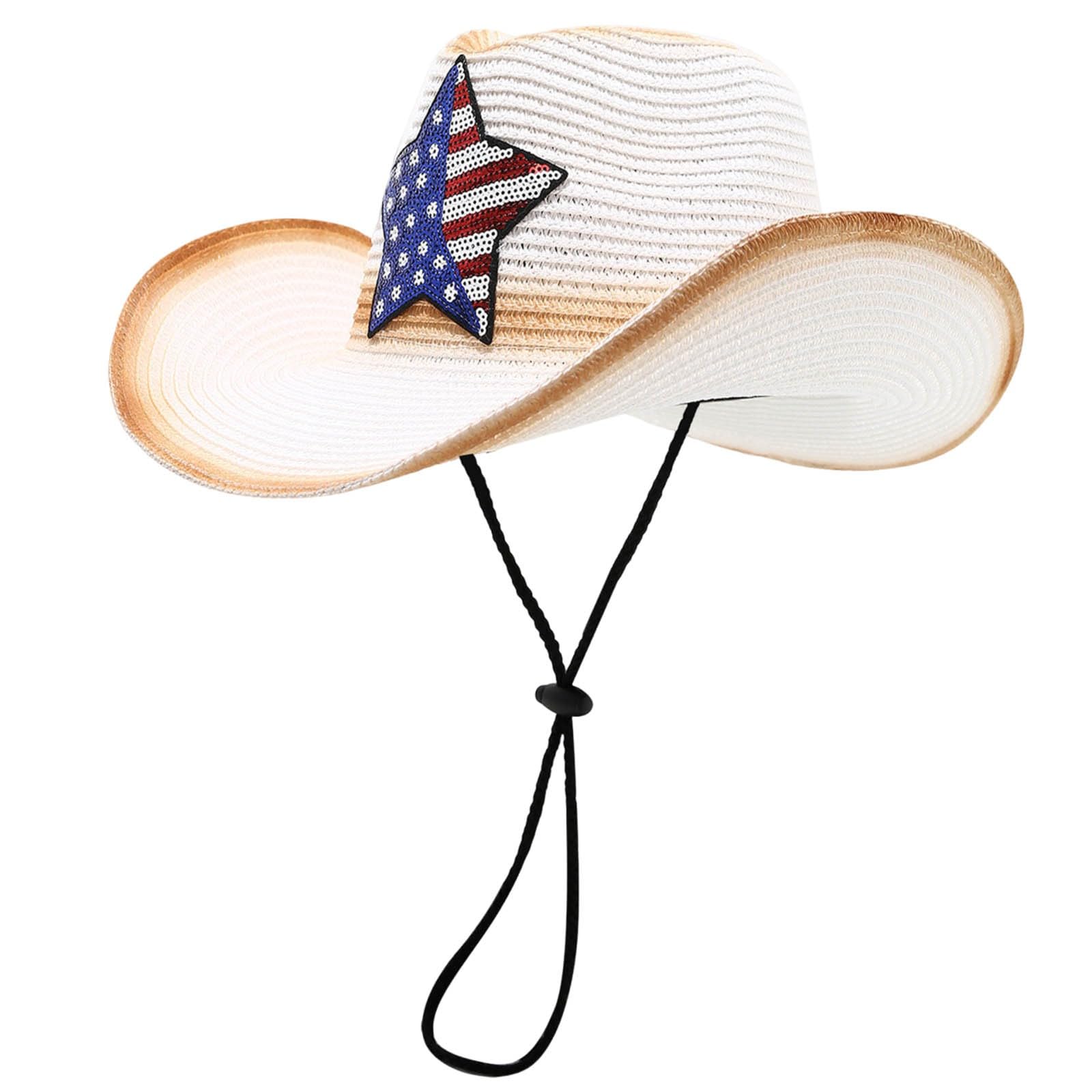 Chapeau bob 2026 avec drapeau de cowboy patriotique USA Western 4 juillet fête unisexe pour printemps extérieur