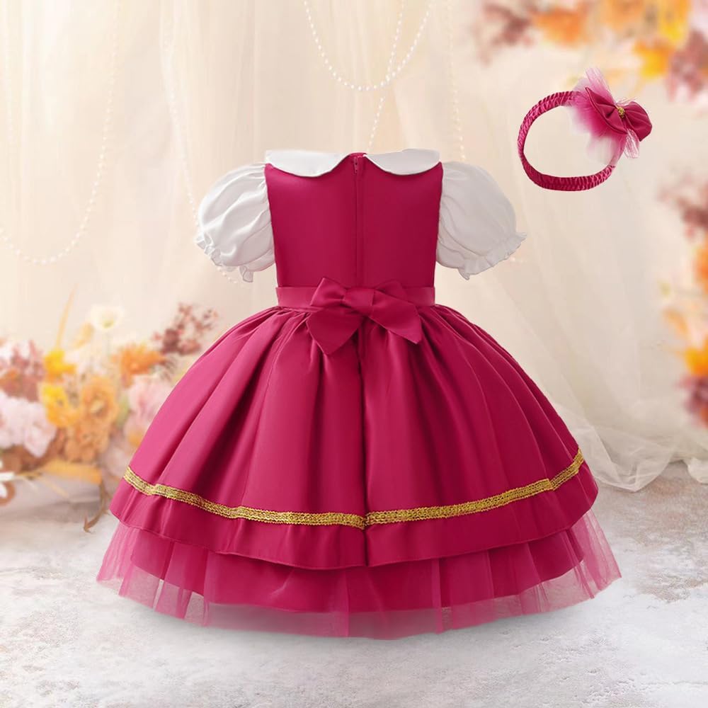 Princess Asha Costume for Girls Halloween Christmas Dress Up Birthday Party Outfits with Headband for 6 Months-3T