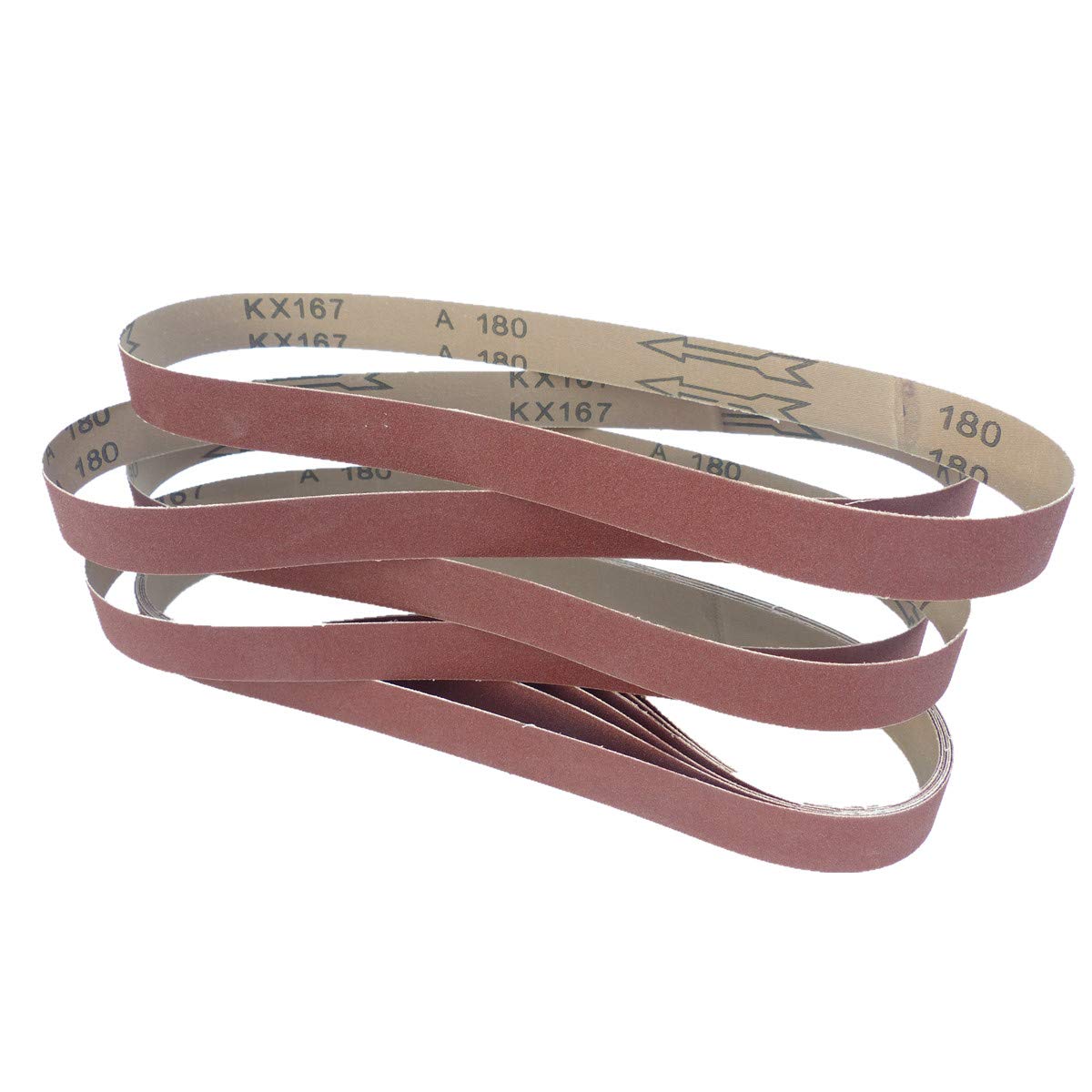 Bandas de lija (10 unidades, 25 x 762 mm, grano P180)