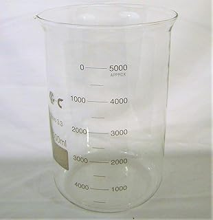 Glass Beaker, Measuring Cup, 5000 Ml (5l), Graduated, Borosilicate Glass
