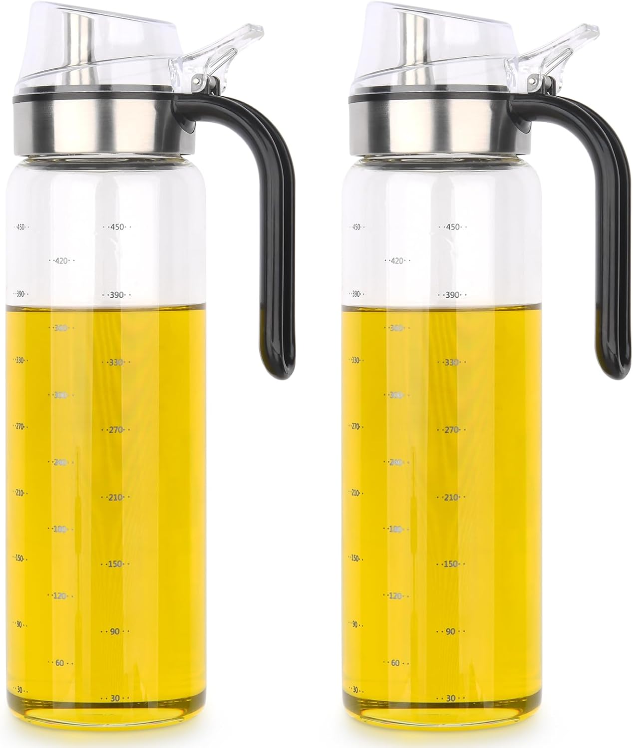 hotder Oil Bottles, Olive Oil Dispenser, Oil Dispenser Bottles, Oil Dispenser, Oil Dispenser Bottle for Kitchen, Glass Oil Bottle 500ml, Easy Refill & Cleaning Non-Drip Spout(500ml 2pcs)
