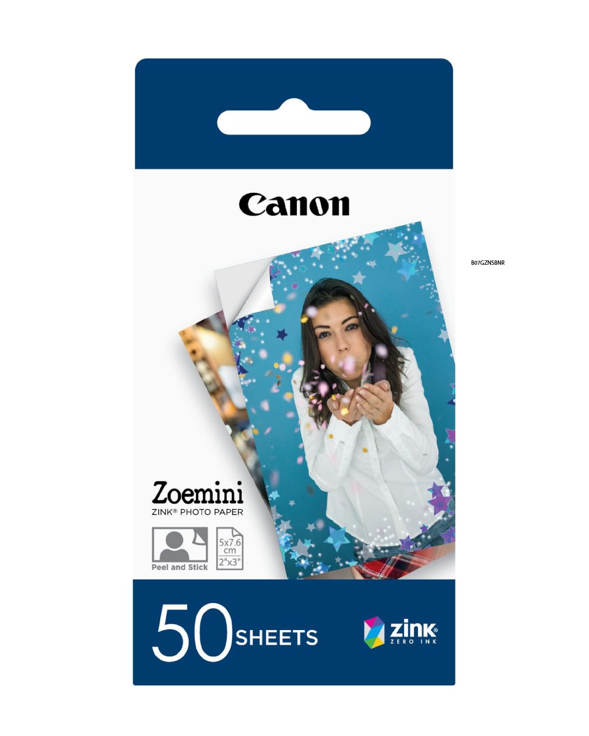 Canon Zink™ Fotopapier – Selbstklebendes 5 x 7,6 cm (2x3") Fotopapier (50 Blatt) – Drucken Sie Handy-Fotos für personalisierte Aufkleber
