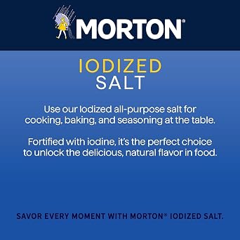 Morton Iodized Salt, All-Purpose, (26 oz), 2-Pack - All-Purpose, Perfect for Cooking & Table Use