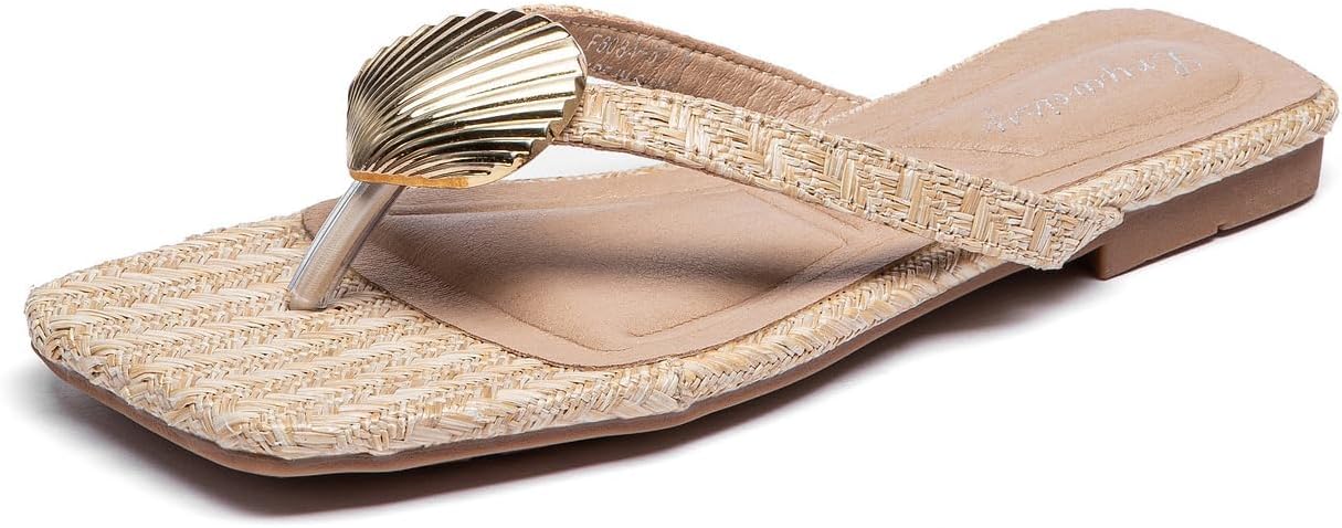 Lryweisy Women's Flat Sandals - Comfortable Slip On Design