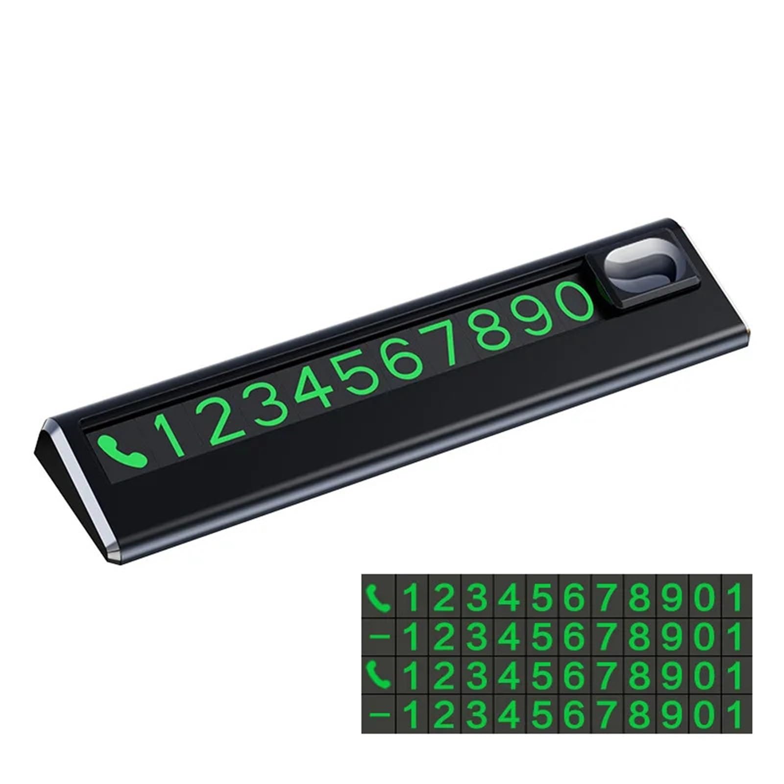 1pc Beautiful and Simple Temporary Parking Number Plate,with 4 Sets of Numbers, Practical and Simp for Car(Black)
