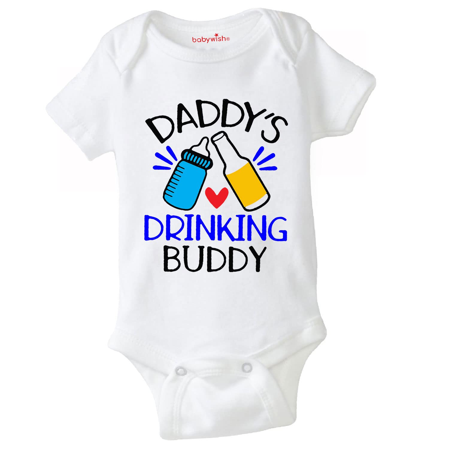 baby wish Father's day Baby Unisex Bodysuits Newborn Romper Half Sleeve Envelope Neck Cute Outfit DADDY'S DRINKING BUDDY