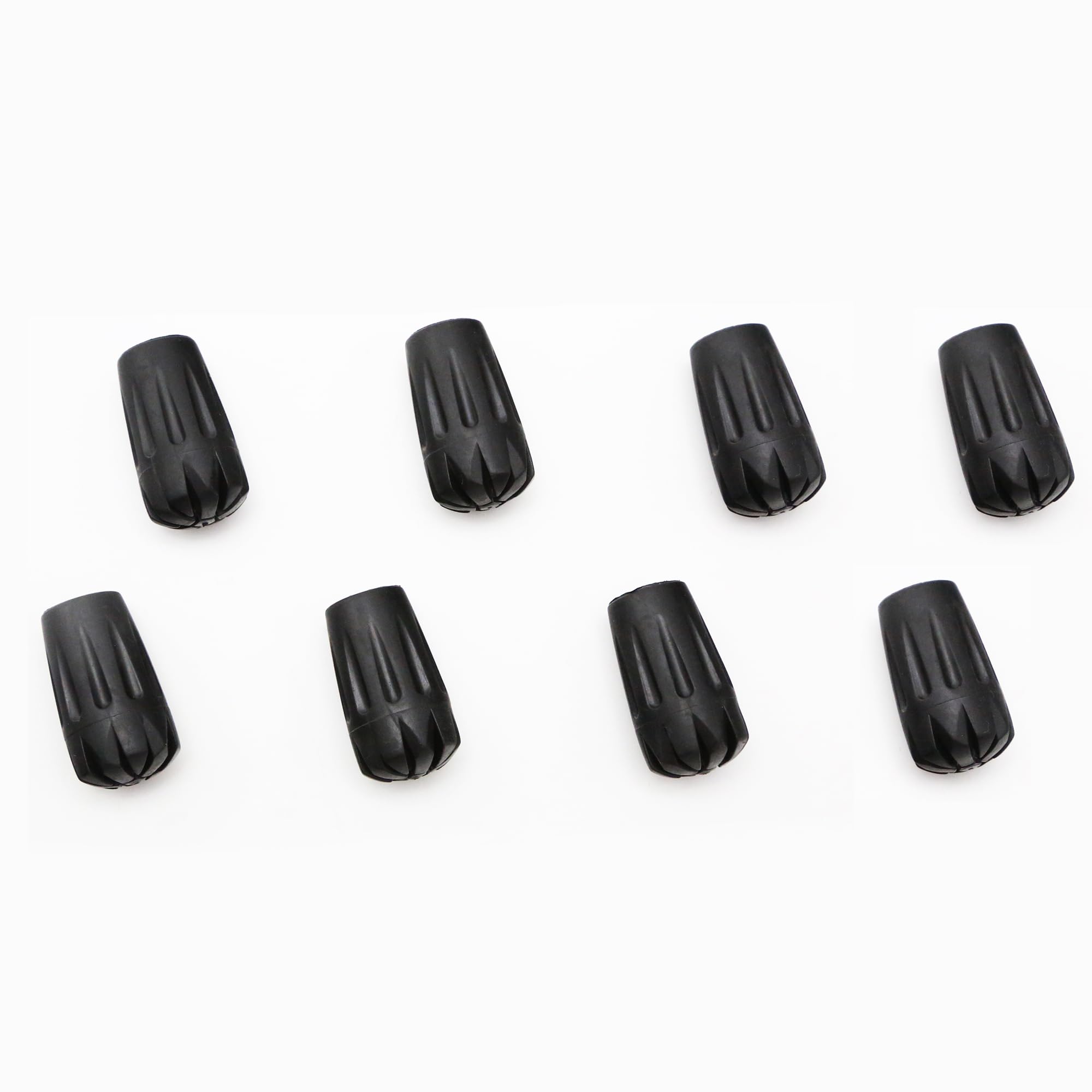 TREKOLOGYBlack Trekking Pole Tips Replacement, 8pc/Set Hiking Pole Tips, Rubber Walking Pole Tips, Rubber Tips Trekking Poles Tip Walking Stick/ 11mm Hole Diameter - Fit Most Standard Hiking Poles