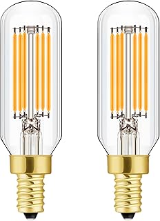 E12 Candelabra LED Bulb, 60W Equivalent Dimmable 2700K Warm White, Small Base T6 Clear Edison Bulb 6W Vintage T25 Decorati...