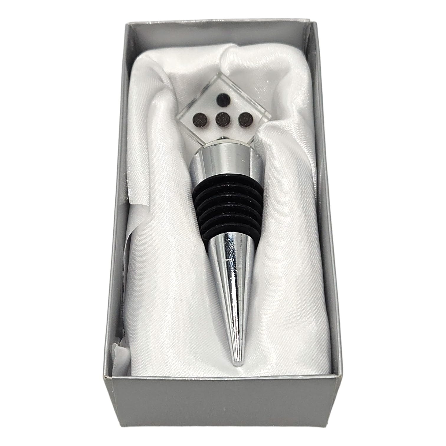 Crystal Dice Wine Stopper - Perfect Bunco Prize or Gift for Winners, Comes Gift Boxed. Bunco Party Supplies
