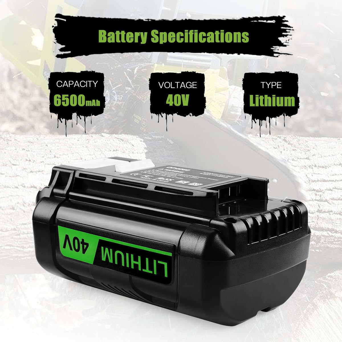 Ahomtikk 6500mAh Replacement for Ryobi 40V Battery OP4060 OP4050A OP4040 OP4030 OP4026 OP40201 OP4026 40 Volt Ryobi Lawn Mower Lithium Batteries