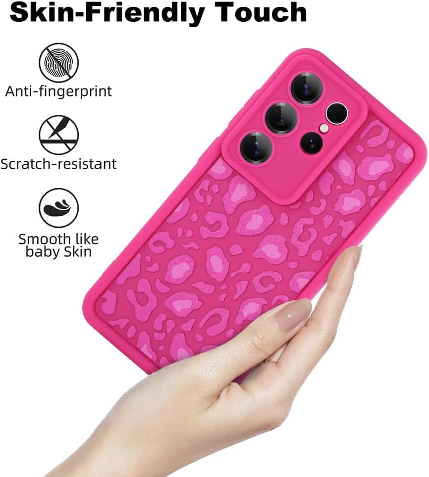 KANGHAR Case for Galaxy S26 Ultra Leopard Printed Pattern Hot Pink image 5