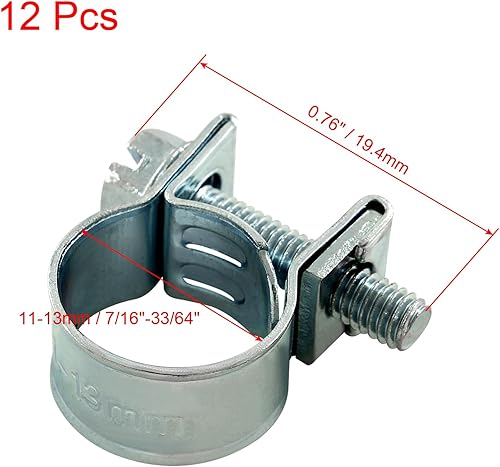 Vista 24 de Abrazadera de tubo ajustable de acero inoxidable para tubería de combustible (0.23 a 0.31 pulgadas), abrazadera de tubo ajustable para tubería