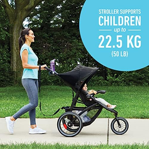Graco FastAction Jogger LX Travel System, Compact Jogging Baby Stroller and Car Seat Combo with SnugRide SnugLock 35 Lite Infant Car Seat, Rear-Facing from 1.8-16 kg (4-35 lb), Mansfield - 4