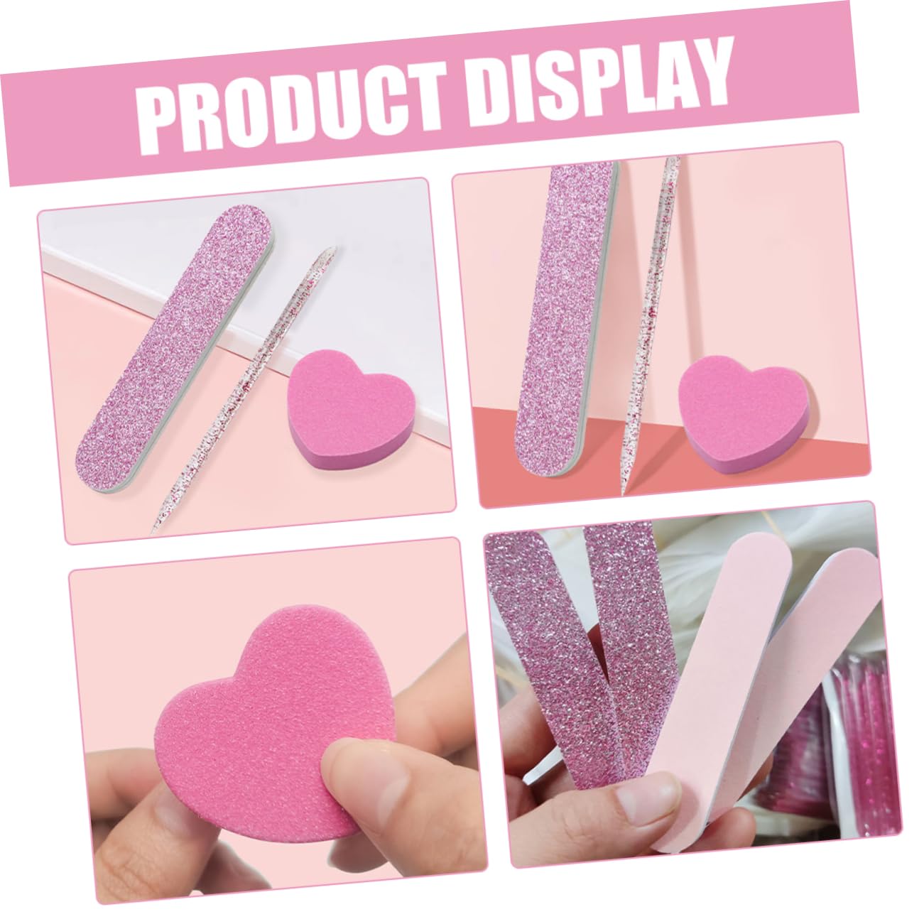 Healeved 80sets Strumenti Per Manicure e Pedicure Con Blocchi Buffer e Limette Per Unghie Kit Leggero e Compatto Per Professionisti e Uso Personale Include Limetta Forma Di Cuore Per