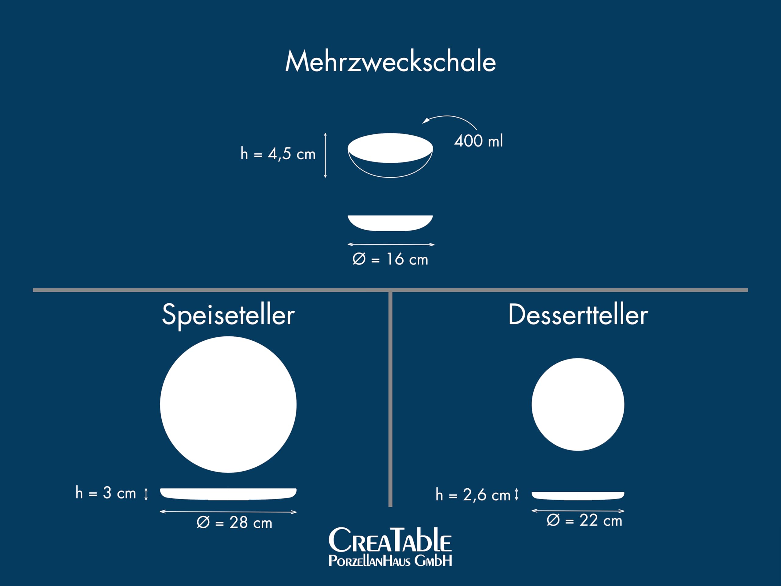 CreaTable, 24662, seria Uno Nordic, 12-częściowy zestaw naczyń dla 4 osób, zestaw talerzy z kamionki, nadaje się do mycia w zmywarce i używania w kuchence mikrofalowej, wyprodukowano w Europie