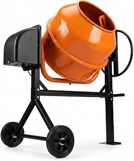 muhub 3.0 Cu Ft Portable Concrete Mixer - Heavy Duty Electric Cement Mixer with 70L Drum, Wheels & 120V Motor for Mortar, Seeds, Feed