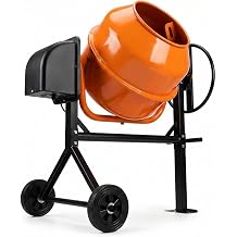 6.0 Cu.Ft. Concrete Mixer, Heavy Duty Electric Cement Mixer - Orange | Portable Concrete Mixer with Wheel & Stand,160L Drum, 120V Motor for Concrete, Mortar,Seeds, Feed