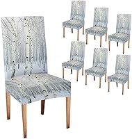 Vista 7 de CAPSCEOLL Fundas para Sillas De Comedor 4, Funda elástica para silla de comedor, lavable de elastano, fundas para sillas Parsons de cocina, Fundas