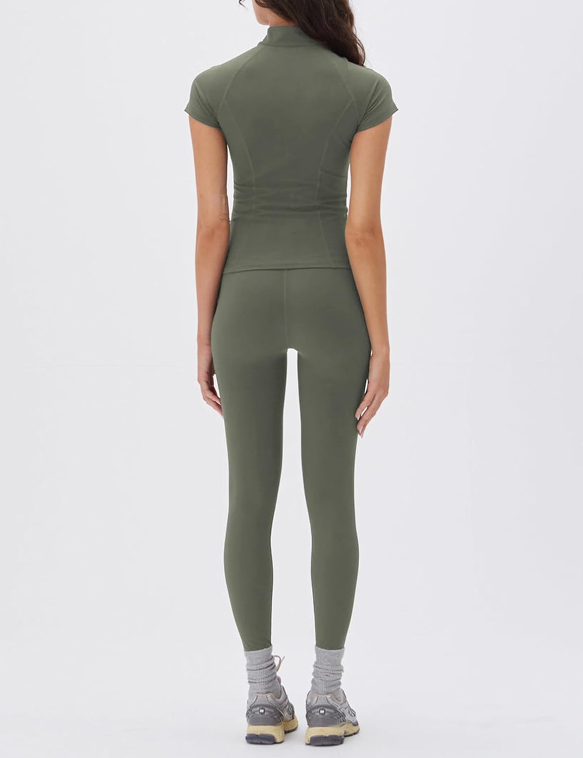 Lviefent Womens Lightweight Full Zip Active Running Track Jacket Workout Short Sleeve Top Slim Fit Yoga Sportswear - Image 6